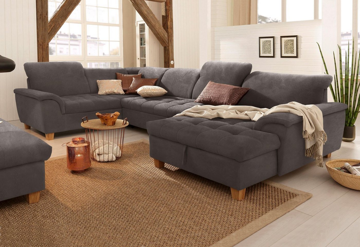 Home affaire Wohnlandschaft Lyla U-Form, wahlweise mit Rückenfunktion und zusätzlich mit Bett + Bettkasten Home affaire Wohnlandschaft Lyla U-Form, wahlweise mit Rückenfunktion und zusätzlich mit Bett + Bettkasten von Home affaire