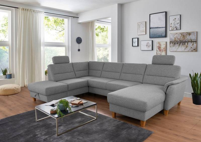 Home affaire Wohnlandschaft Palmera U-Form, Federkern, wahlweise mit Bettfunktion und mit/ohne Stauraum von Home affaire