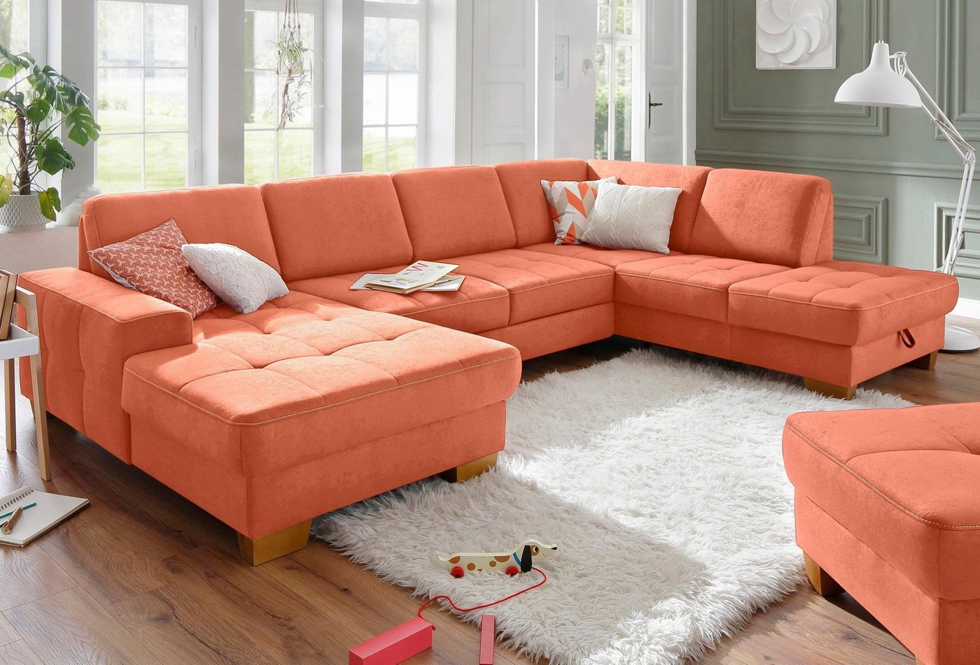 Home affaire Wohnlandschaft Puccini U-Form, mit Federkern, Sitztiefenverstellung, Kontrastnaht Home affaire Wohnlandschaft Puccini U-Form, mit Federkern, Sitztiefenverstellung, Kontrastnaht von Home affaire