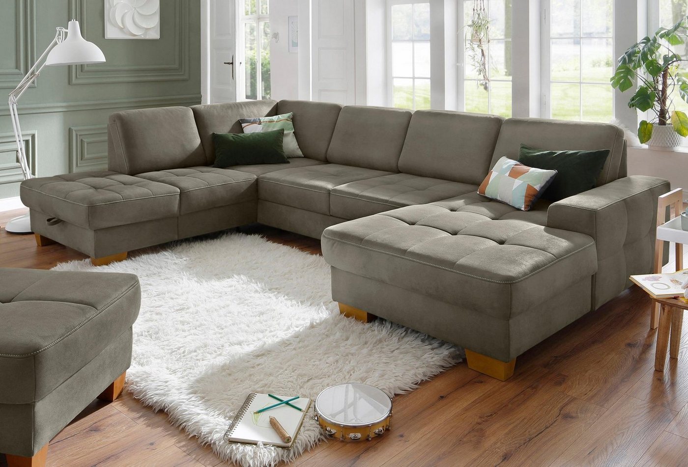Home affaire Wohnlandschaft Puccini U-Form, mit Federkern, Sitztiefenverstellung, Kontrastnaht Home affaire Wohnlandschaft Puccini U-Form, mit Federkern, Sitztiefenverstellung, Kontrastnaht von Home affaire