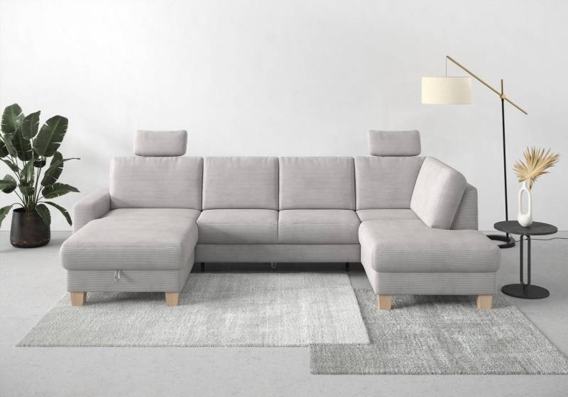 Home affaire Wohnlandschaft Summer U-Form, mit oder ohne Bettfunktion und Bettkasten, Cord-Bezug von Home affaire
