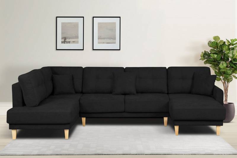 Home affaire Wohnlandschaft TRIPLO U-Form wahlweise mit Schlaffunktion, B/T/H: 310/192/90 cm, Schlafsofa, auch mit Bettkasten, Steppung im Rückenkissen von Home affaire
