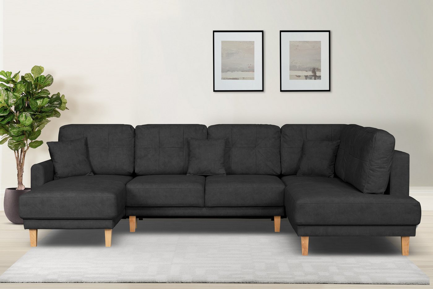 Home affaire Wohnlandschaft TRIPLO U-Form wahlweise mit Schlaffunktion, B/T/H: 310/192/90 cm, Schlafsofa, auch mit Bettkasten, Steppung im Rückenkissen Home affaire Wohnlandschaft TRIPLO U-Form wahlweise mit Schlaffunktion, B/T/H: 310/192/90 cm, Schlafsofa, auch mit Bettkasten, Steppung im Rückenkissen von Home affaire