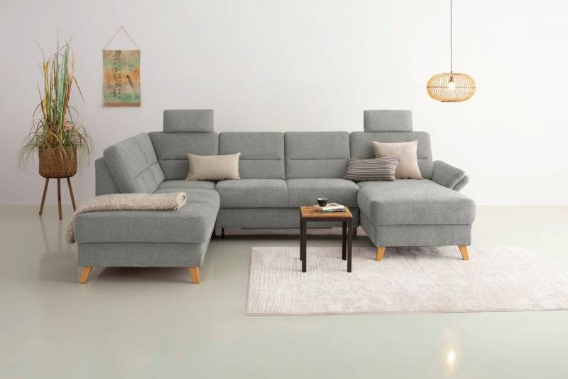 Home affaire Wohnlandschaft Westerland U-Form, Federkern, wahlweise Bettfunktion, Stauraum und Armlehn-Verstellung von Home affaire