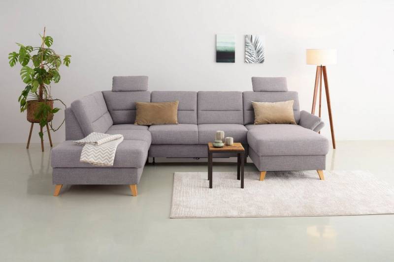 Home affaire Wohnlandschaft Westerland U-Form, Federkern, wahlweise Bettfunktion, Stauraum und Armlehn-Verstellung von Home affaire
