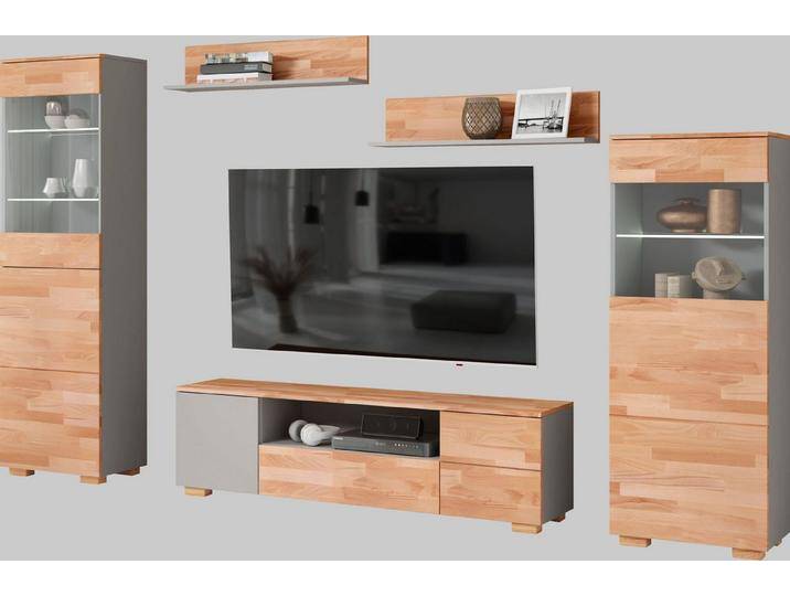 Home affaire Wohnwand, (5-St), schöne moderne Optik, braun grau von Home-affaire