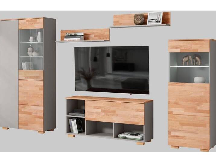 Home affaire Wohnwand, (5-St), schöne moderne Optik, braun grau von Home-affaire