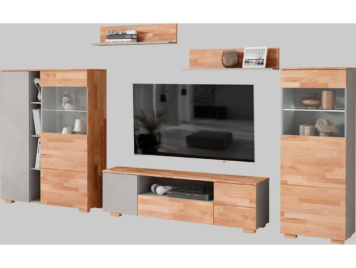 Home affaire Wohnwand, (5-St), schöne moderne Optik, braun grau von Home-affaire