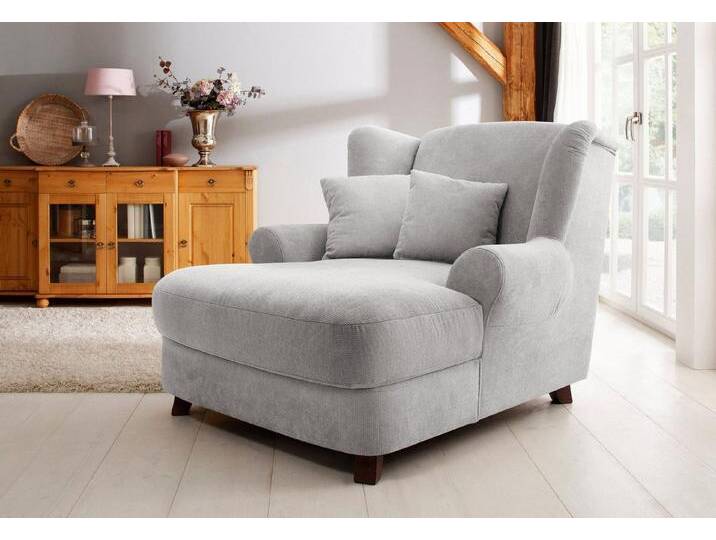 Home affaire XXL-Sessel Oase, mit Wellenunterfederung und 2 Zierkissen, silberfarben, silber von Home-affaire