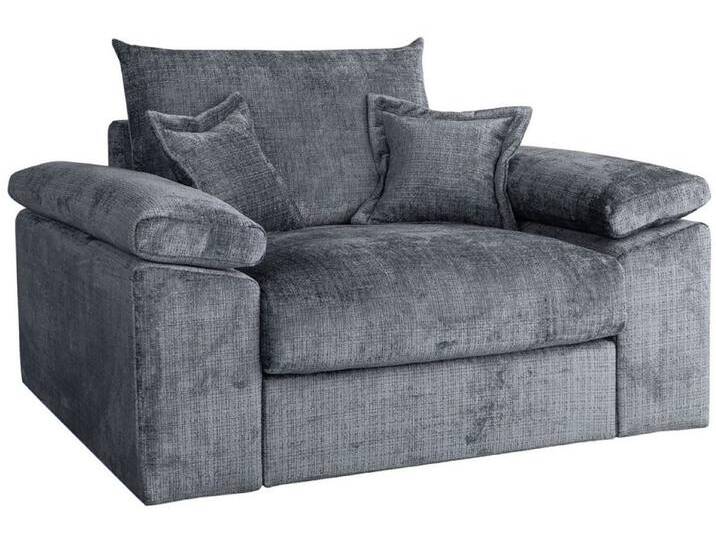 Home affaire XXL-Sessel Soft&Cosy, Mega-Sessel, Cord oder Chenille-Struktur, inklusive 2 Zierkissen, grau, dunkelgrau von Home-affaire