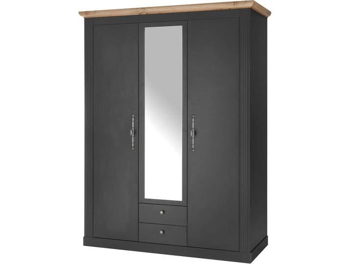 Kleiderschrank HOME AFFAIRE WESTMINSTER Wäscheschrank in 2 Farben, Landhausschrank Metallgriffe , grau (grau dunkel), B:149cm H:203cm T:63cm, Schränke, mit dekorativer Rillenfräsungen, in den Breiten 109 und 149 cm von Home-affaire
