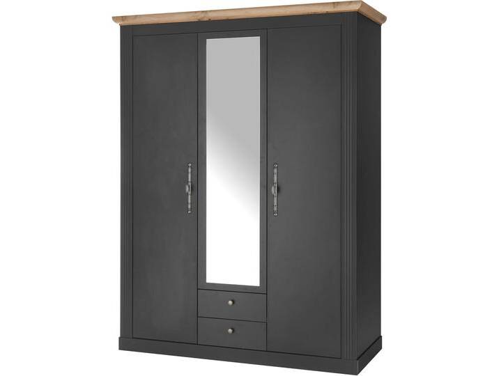Kleiderschrank HOME AFFAIRE WESTMINSTER Wäscheschrank in 2 Farben, Landhausschrank Metallgriffe , grau (grau dunkel), B:149cm H:203cm T:63cm, Schränke, mit dekorativer Rillenfräsungen, in den Breiten 109 und 149 cm von Home-affaire