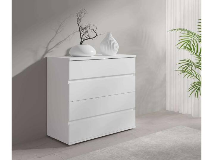 Kommode HOME AFFAIRE Greti Sideboard mit 4 Schubladen, Maße B/T/H: 91,2/42/84,3 cm , weiß, B:91,2cm H:84,2cm T:42cm, Melamin, Sideboards, Schubladenschrank mit viel Stauraum, weiß matt, Breite 91,2 cm Kommode HOME AFFAIRE Greti Sideboard mit 4 Schubladen, Maße B/T/H: 91,2/42/84,3 cm , weiß, B:91,2cm H:84,2cm T:42cm, Melamin, Sideboards, Schubladenschrank mit viel Stauraum, weiß matt, Breite 91,2 cm von Home-affaire