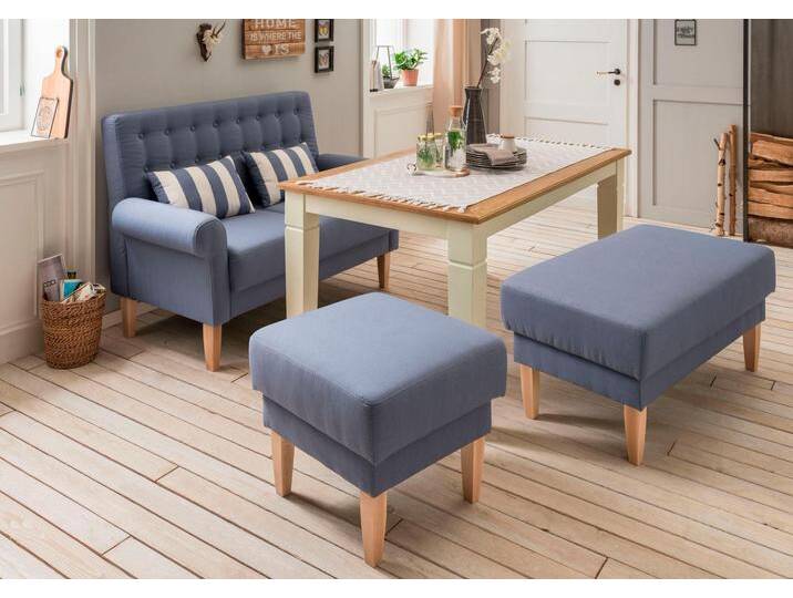 Küchensofa HOME AFFAIRE Scalea , blau, B:147cm H:99cm T:76cm, Microfaser in Antiklederoptik (100% Polyester), Struktur Karo (100% Polyester), Luxus-Microfaser in Lederoptik (100% Polyester), Struktur fein, Microfaser Druckstoff (60% Polyester), 40% Baumwolle), Sofas, inkl. 2 Stk. Zierkissen, in verschiedenen Stoffen und Farben von Home-affaire