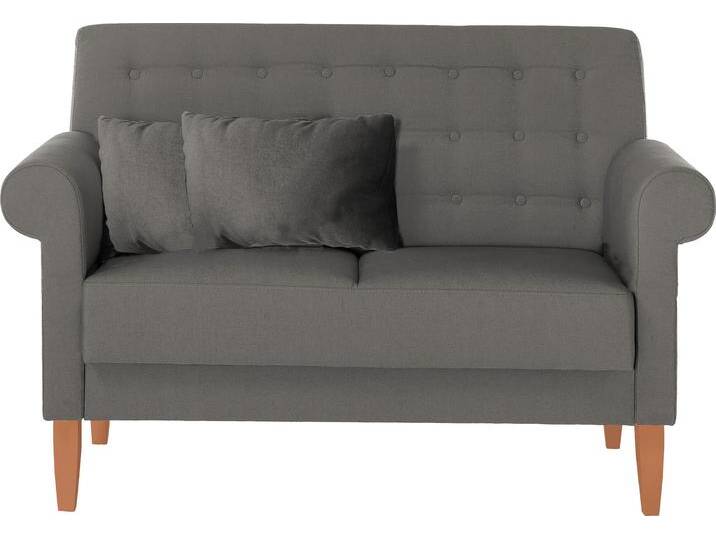 Küchensofa HOME AFFAIRE Scalea , grau (anthrazit), B:147cm H:99cm T:76cm, Microfaser in Antiklederoptik (100% Polyester);Struktur Karo (100% Polyester);Luxus-Microfaser in Lederoptik (100% Polyester);Struktur fein;Microfaser Druckstoff (60% Polyester), 40% Baumwolle), Sofas, inkl. 2 Stk. Zierkissen, in verschiedenen Stoffen und Farben von Home-affaire