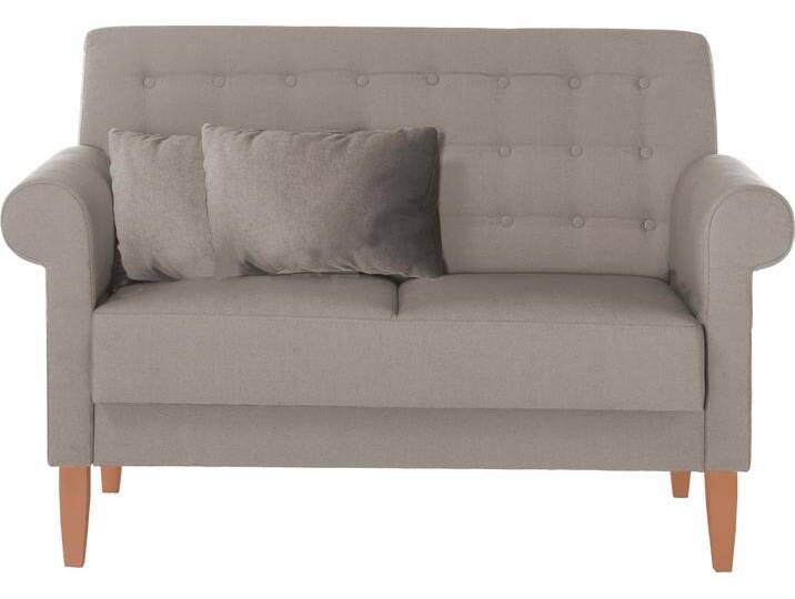 Küchensofa HOME AFFAIRE Scalea , grau (taupe), B:147cm H:99cm T:76cm, Microfaser in Antiklederoptik (100% Polyester), Struktur Karo (100% Polyester), Luxus-Microfaser in Lederoptik (100% Polyester), Struktur fein, Microfaser Druckstoff (60% Polyester), 40% Baumwolle), Sofas, inkl. 2 Stk. Zierkissen, in verschiedenen Stoffen und Farben von Home-affaire