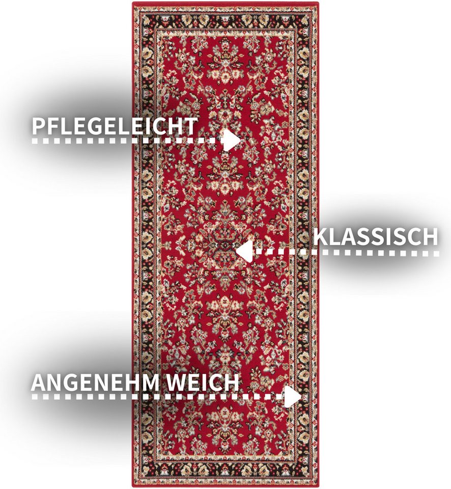 Läufer Halton, Home affaire, rechteckig, Höhe: 8 mm, Kurzflor-Läufer, Orient-Optik, robust, pflegeleicht, gekettelt von Home affaire