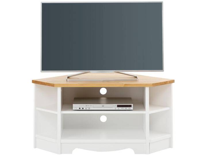 Lowboard HOME AFFAIRE Trinidad, TV-Schrank, Eck-TV -Schrank , gold (weiß honigfarben), B:105cm H:51cm T:64cm, Sideboards, Kommode, Breite 105 cm, FSC zertifiziertes Massivholz von Home-affaire