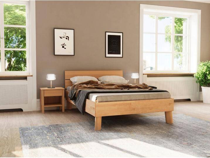 Massivholzbett HOME AFFAIRE Chavot I , beige (kernbuche), B:146cm H:77cm L:208cm, Betten, wahlweise in Kernbuche oder Wildeiche erhältlich von Home-affaire