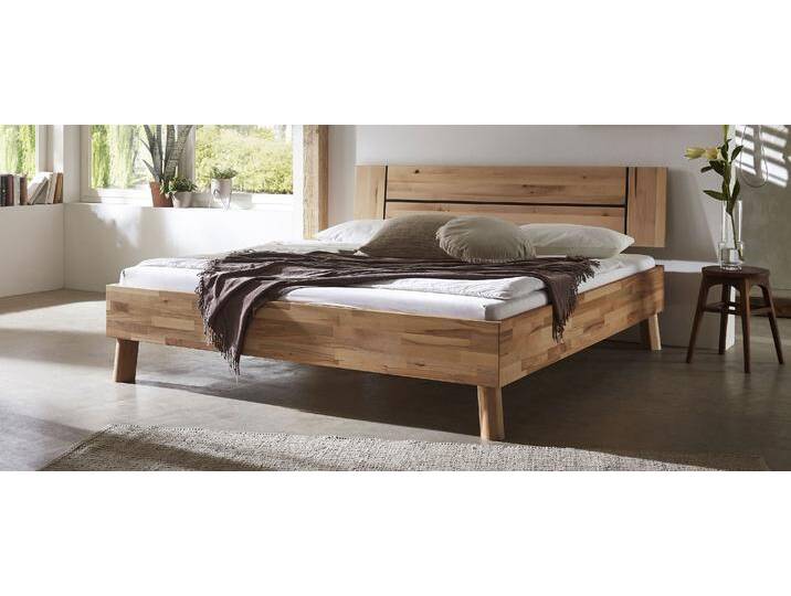 Massivholzbett HOME AFFAIRE Chavot II , beige (kernbuche), B:166cm H:77cm L:208cm, Betten, wahlweise in Kernbuche oder Wildeiche erhältlich von Home-affaire