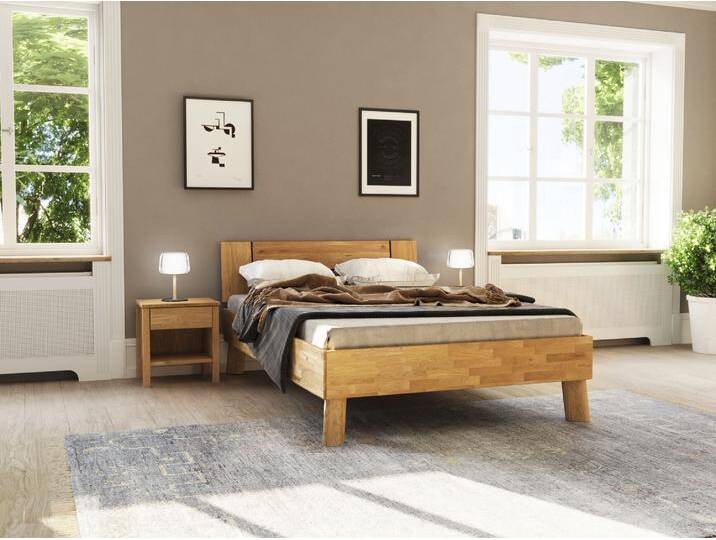 Massivholzbett HOME AFFAIRE Chavot II , braun (wildeiche), B:146cm H:77cm L:208cm, Betten, wahlweise in Kernbuche oder Wildeiche erhältlich von Home-affaire