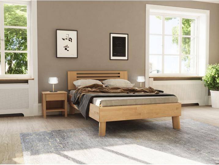 Massivholzbett HOME AFFAIRE Chavot III , beige (kernbuche), B:146cm H:77cm L:208cm, Betten, wahlweise in Kernbuche oder Wildeiche erhältlich von Home-affaire