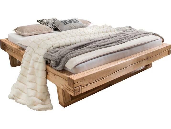 Massivholzbett HOME AFFAIRE Ultima, hohe Belastbarkeit, Futonbett ohne Kopfteil , beige (natur), B:178cm L:218cm, Betten, aus Eiche oder Fichte, FSC-zertifiziert, in vielen Breiten von Home-affaire