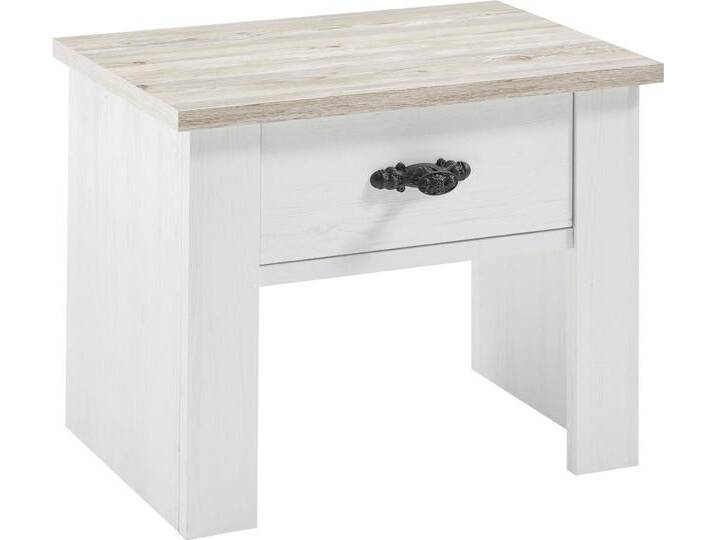 Nachtkommode HOME AFFAIRE Florenz Nachtschrank Seitenschrank Kommode BESTSELLER , weiß (weiß, pinie), B:58cm H:45cm T:40cm, Holzwerkstoff, Sideboards, mit schön verzierten, außergewöhnlichen Metallgriffen Nachttisch von Home-affaire