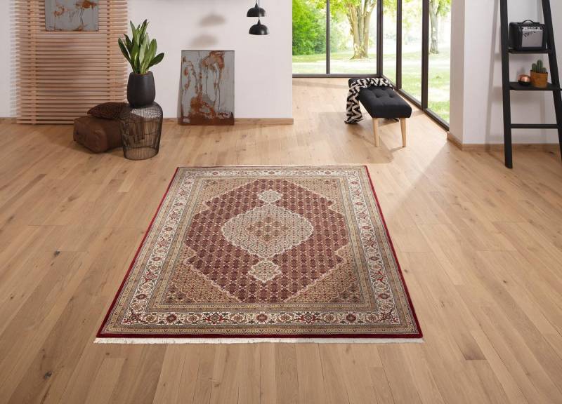 my home Orientteppich Irrfan, rechteckig, Höhe: 12 mm, handgeknüpft, Material: 80% Wolle, 20% Seide, mit Fransen von my home