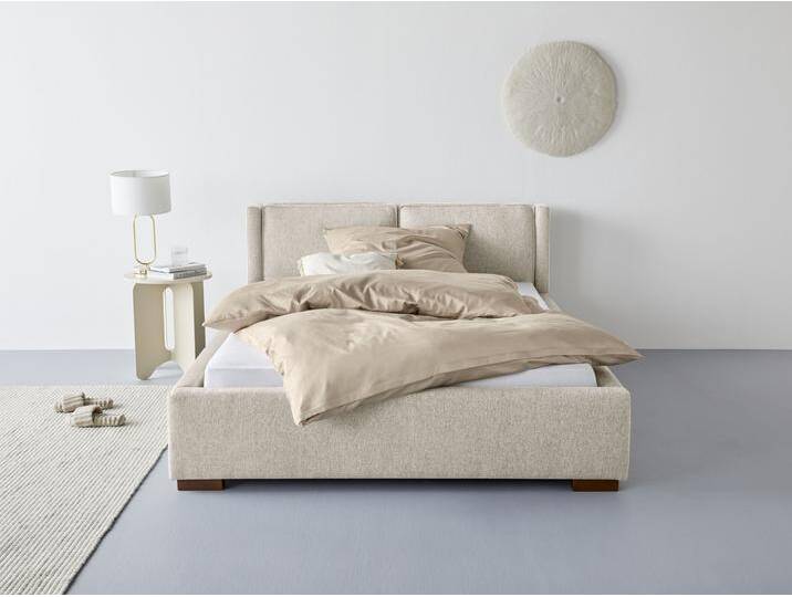 Polsterbett HOME AFFAIRE Annera , beige (creme), B:160cm H:83cm L:228cm, 70% Polyester; 30% Acryl, Betten, Inkl. Lattenrost, Liegefläche 140 oder 180 cm wählbar von Home-affaire