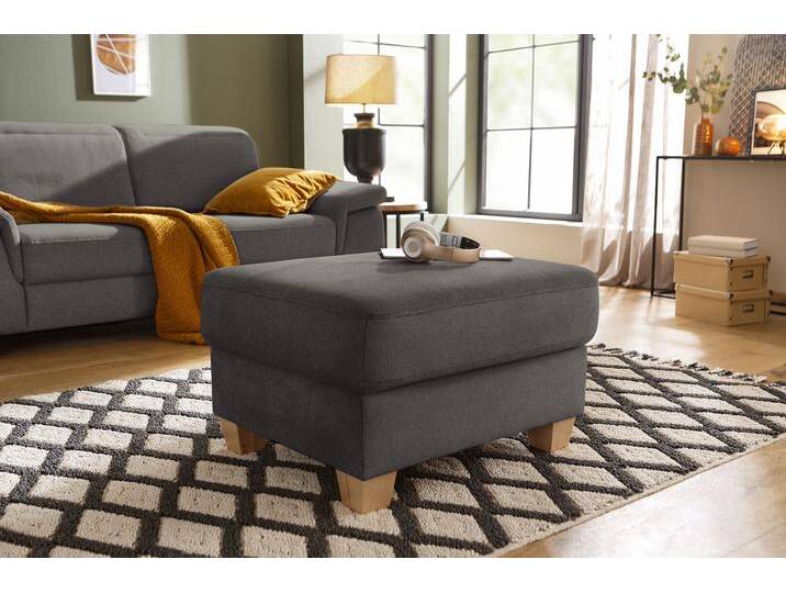Polsterhocker HOME AFFAIRE Dalia , grau (dunkelgrau), B:66cm H:46cm T:76cm, Luxus-Microfaser Florence (100% Polyester), Luxus-Microfaser weich (90% Polyester, 10% Polyamid), Webstoff (100% Polyester), Hocker, mit Stauraum, Federkern-Polsterung passend zur Dalia -Serie von Home-affaire