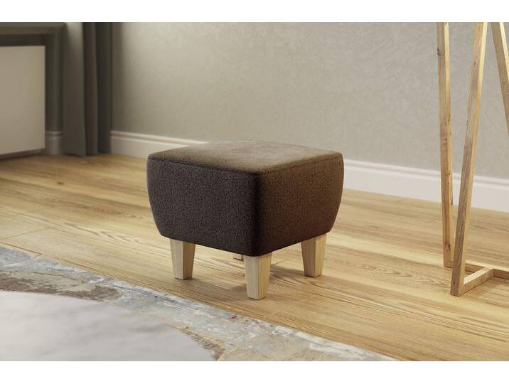 Polsterhocker HOME AFFAIRE Viva , rosa (kupfer), B:56cm H:46cm T:56cm, 100% Polyester, Hocker, mit Buchefüßen von Home-affaire