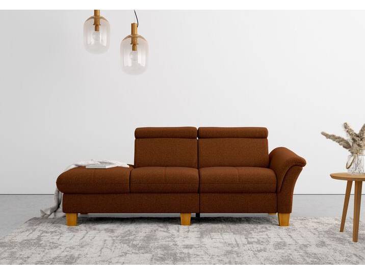 Recamiere HOME AFFAIRE Lindgren , rosa (kupfer), B:206cm H:84cm T:93cm, 100% Polyester, Sofas, wahlweise motorische TV-Funktion, Bettkasten und Kopfteilverstellung von Home-affaire
