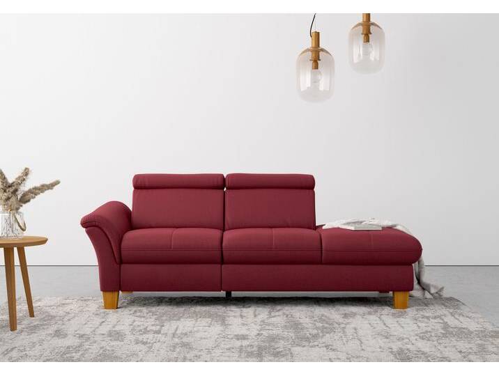 Recamiere HOME AFFAIRE Lindgren , rot (bordeaux), B:206cm H:84cm T:93cm, 100% Polyester, Sofas, wahlweise motorische TV-Funktion, Bettkasten und Kopfteilverstellung von Home-affaire