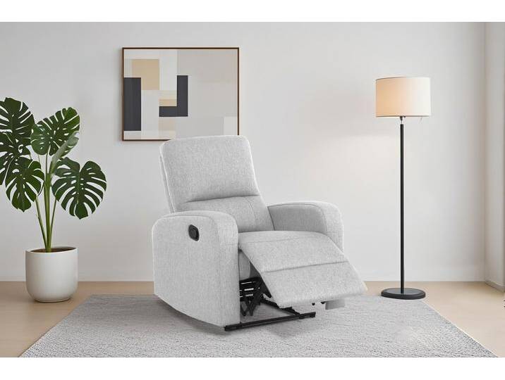 Relaxsessel HOME AFFAIRE TOURNAY, TV-Sessel mit Recliner - und Liegefunktion, Webstoff , grau (hellgrau), H:96cm T:93cm, Sessel, Ruhesessel mit Beinablage, Liegefläche ideal verstellbar 105-135 von Home-affaire