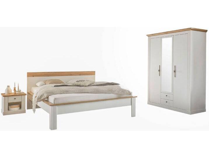 Schlafzimmer-Set HOME AFFAIRE Westminster , weiß, B/H: 180cm x 200cm, Schlafzimmermöbel-Sets, beinhaltet 1 Bett, Kleiderschrank 3-türig und 2 Nachtkommoden Schlafzimmer-Set HOME AFFAIRE Westminster , weiß, B/H: 180cm x 200cm, Schlafzimmermöbel-Sets, beinhaltet 1 Bett, Kleiderschrank 3-türig und 2 Nachtkommoden von Home-affaire