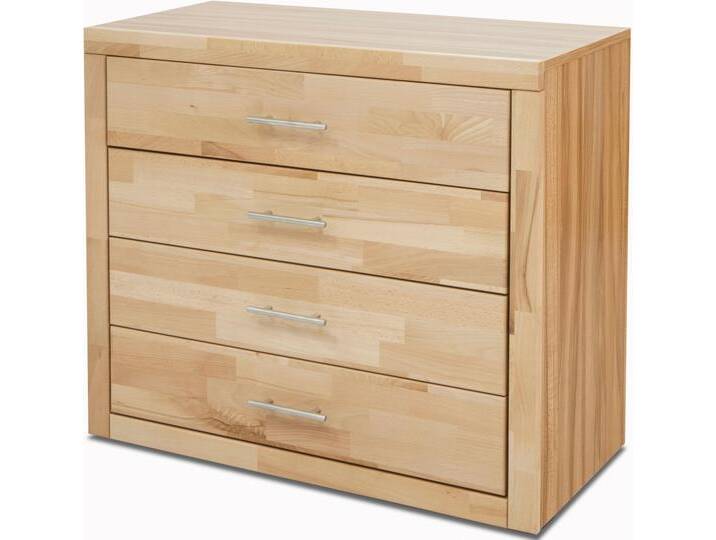 Schubkastenkommode HOME AFFAIRE Triest , beige (kernbuche), B:90cm H:80cm T:42cm, Sideboards, mit 4 Schubladen, Breite 90 cm von Home-affaire