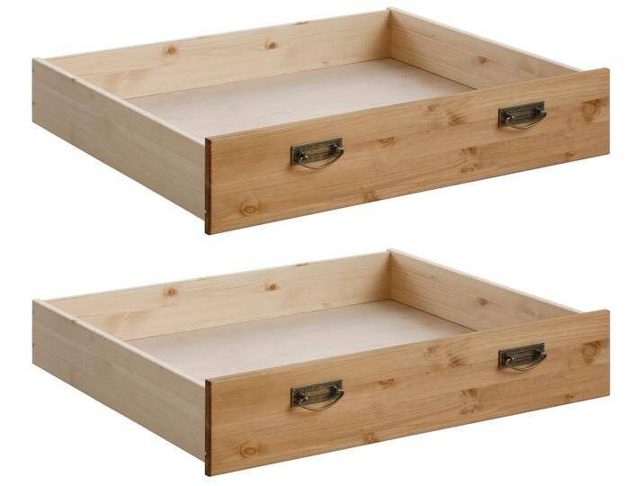 Schublade HOME AFFAIRE Madrid , beige (gelaugt, geölt), Massivholz, Hartfaserplatte, Schubladen, aus Massivholz, der Unterboden ist aus einer Hartfaserplatte von Home-affaire