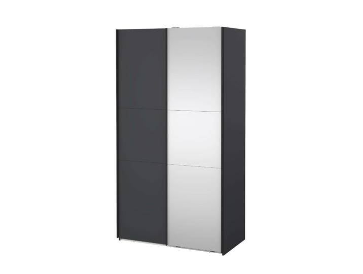 Schwebetürenschrank HOME AFFAIRE Como, Kleiderschrank, Schlafzimmerschrank , grau matt, spiegel, B:118,5cm H:221cm T:66,6cm, FSC-zertifizierter Holzwerkstoff, Schränke, 1 Schwebetür, 1 Spiegelschiebetür, Kleiderstange, Einlegeboden von Home-affaire