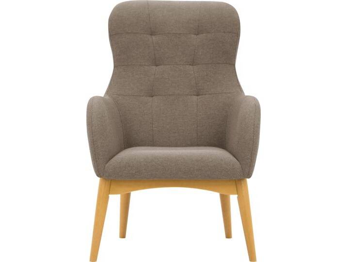 Sessel HOME AFFAIRE Leonarda , braun (hellbraun), B:66cm H:101cm T:88cm, 100% Polyester, Sessel, Einzelsessel Lounge-Sessel, feine Steppung im Rücken von Home-affaire