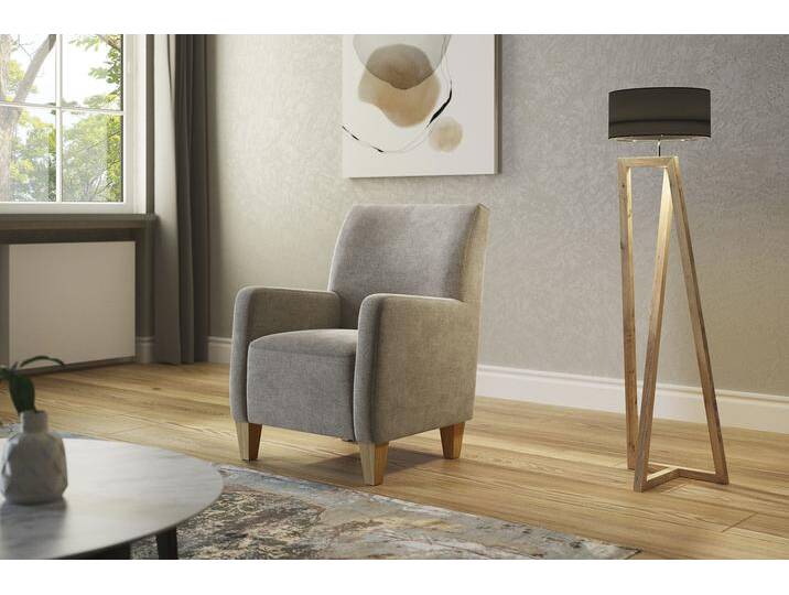 Sessel HOME AFFAIRE Viva , beige (nature), B:74cm H:93cm T:81cm, 95% Polyester, 10% Polyamid, Sessel, mit Federkern, mit Eichenfüßen von Home-affaire