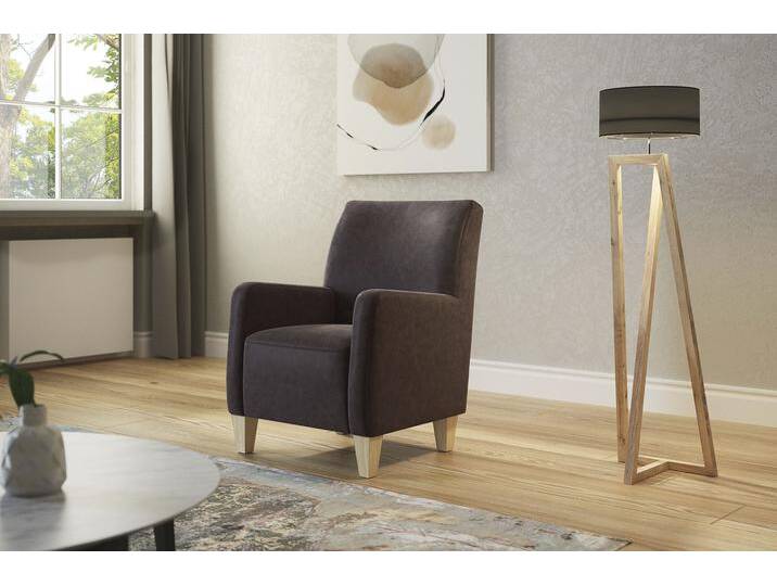 Sessel HOME AFFAIRE Viva , braun, B:74cm H:93cm T:81cm, 100% Polyester, Sessel, mit Federkern, mit Buchefüßen von Home-affaire