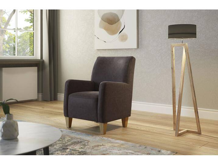 Sessel HOME AFFAIRE Viva , braun, B:74cm H:93cm T:81cm, 100% Polyester, Sessel, mit Federkern, mit Eichenfüßen von Home-affaire