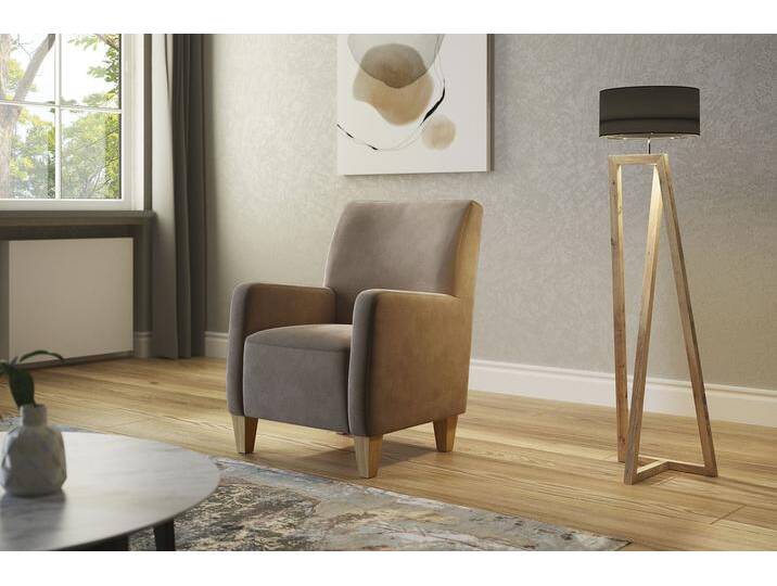 Sessel HOME AFFAIRE Viva , braun (chocco), B:74cm H:93cm T:81cm, 100% Polyester, Sessel, mit Federkern, mit Eichenfüßen von Home-affaire