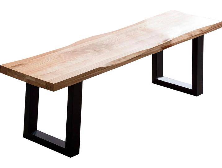 Sitzbank HOME AFFAIRE Tristano , beige (natur, schwarz), B:160cm H:45cm T:35cm, Massivholz, Sitzbänke, Massivholz Eiche geölt von Home-affaire