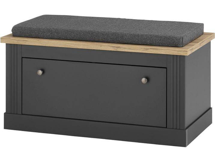 Sitzbank HOME AFFAIRE WESTMINSTER TOPSELLER , dunkelgrau, wotan eiche, B:92cm H:51cm T:45cm, Sitzbänke, im romantischen Landhausstil von Home-affaire
