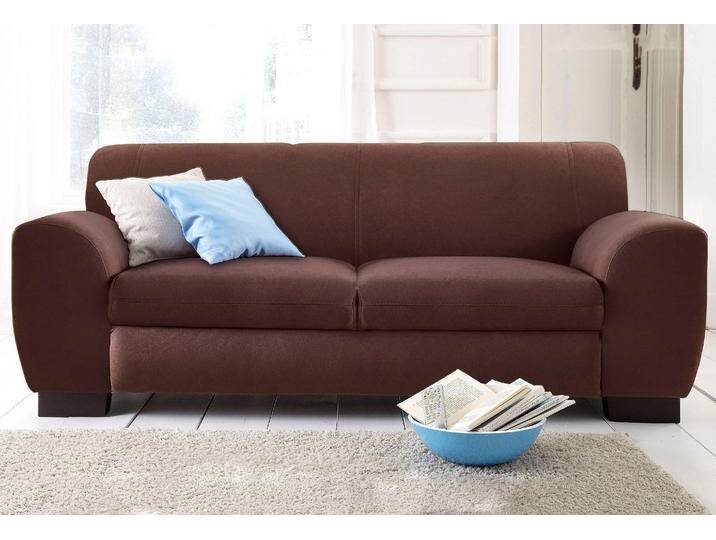 Sofa HOME AFFAIRE Nika L-Form , braun (mokka), B:195cm H:78cm T:84cm, Struktur (70% Polyacryl, 30% Polyester), Primabelle-Microfaser (100% Polyester), Sofas, als 2-oder 3-Sitzer, in Microfaser PRIMABELLE oder Struktur von Home-affaire