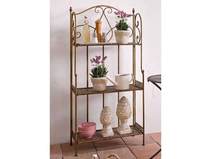 Standregal HOME AFFAIRE, gold (goldfarben), B:60cm H:126,9cm T:28cm, Metall, Regale von Home-affaire