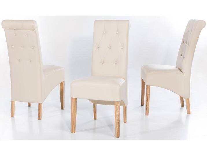 Stuhl HOME AFFAIRE Chris , beige (kunstleder creme, eiche), B:49cm H:106cm T:66cm, Stühle, im 2er, 4er oder 6er-Set von Home-affaire
