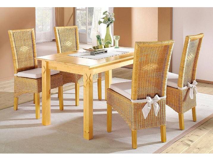 Stuhl HOME AFFAIRE Stuhlparade, TOPSELLER , beige (natur), B:46cm H:102,5cm T:56,5cm, Geflecht Rattan, Stühle, Rattanstuhl, 2 Stück inkl. Sitzkissen, in Handarbeit gefertigt, Topseller von Home-affaire